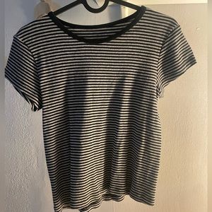 brandy melville black&white striped top